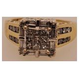 14 Kt. Gold Ring w/ Stones, Size 6.7, 6.2 Gram