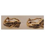 14 K Gold Earrings w/ Diamonds 5.1 G