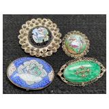 4 Vintage Brooches, All Look Like