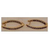 14 K Gold Earrings w/ Diamonds 2.9 G