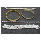 5 - Bracelets inc/ 2 w/ Rhinestones
