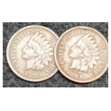 1908 & 1909 Indian Head Cents VF