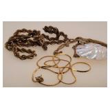 3 - Gold Color Necklaces 16", 18", 24"