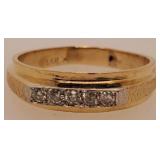 14 Kt. Gold Ring w/ Stones, Size 12, 5.3 Grams