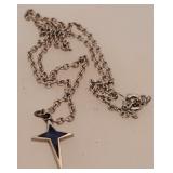 Sterling Silver 14" Necklace w/ Cross 3.4 Grams