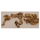 3 Gold Color Necklaces 16", 18", 28"