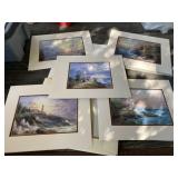5 pc Matted Thomas Kinkade Print Set