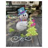 Metal Snowman and Tree