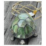 Leaded Stained Glass Turtle Lamp