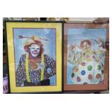 2 - Framed Clown Prints