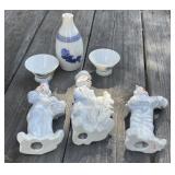 Clown Figurines and Sake Set