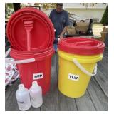 Storage Buckets with Locking Lids