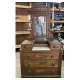 Marble Insert Antique Mirrored Dresser