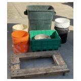 Rolling Platform, Buckets, Totes