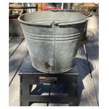 Step Stool and Galvanized Bucket