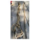 Rope Tackle and Brass Knob Walking Cane