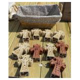 Basket Full of Ceramic Crosses