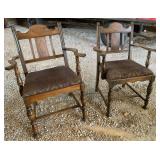 2 - Walnut Arm Chairs