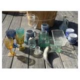 Colored Goblets, Pattern Glass