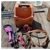 Bridle, Leashes and Water Bucket