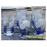 5 - Blue & White Floral Glasses
