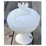 Milk Glass Federal Eagle Compote