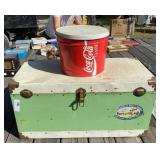 Metal Trunk and Coca-Cola Tin