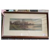 Walnut Framed Landscape