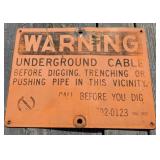 Porcelain Underground Cable Sign