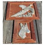 2 - Aluminum Wall Plaques in Frames