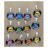 12 - Metal Red Line Hot Wheels Buttons