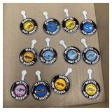 12 - Metal Red Line Hot Wheels Buttons