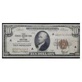 1929 $10 National Currency Boston MA Nice Note
