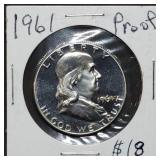 1961 Proof Silver Franklin Half Dollar