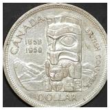 1958 Canada 80% Silver Dollar Commem