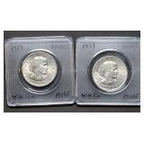 1979 Susan B Anthony Wide Rim Dollars MS65 Pair