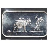 Vintage 1 Troy Oz .999 Silver Bar