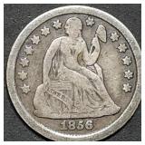 1856 Seated Liberty Silver Dime