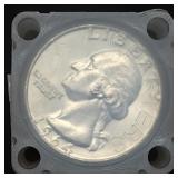 Gem BU Roll 1964 D Washington 90% Silver Quarters