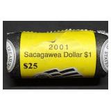 2001 D Sacagawea Dollar 25-Coin Roll BU
