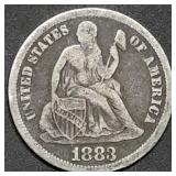 1883 Seated Liberty Silver Dime