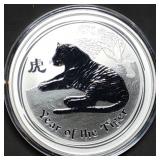 2010 Australia 2oz .9999 Silver Year of the Tiger
