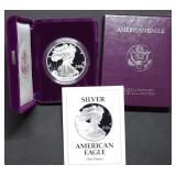 1993 P 1oz Proof Silver Eagle MIB with Cert.
