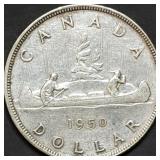 1950 Canada Silver Dollar - Voyager Canoe Dollar