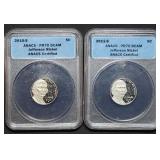 2010-S & 2011-S Proof Jefferson Nickels ANACS PR70