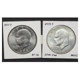 1973-S Silver Ike Dollar & 1972-D Regular Ike