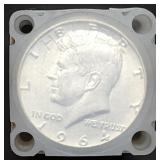 Gem BU Roll 1964 Kennedy 90% Silver Half Dollars
