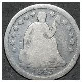 1843 Seated Liberty Silver Half Dime