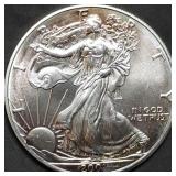 2001 1oz Silver Eagle BU Rev Toned