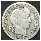 1914 Barber Silver Dime